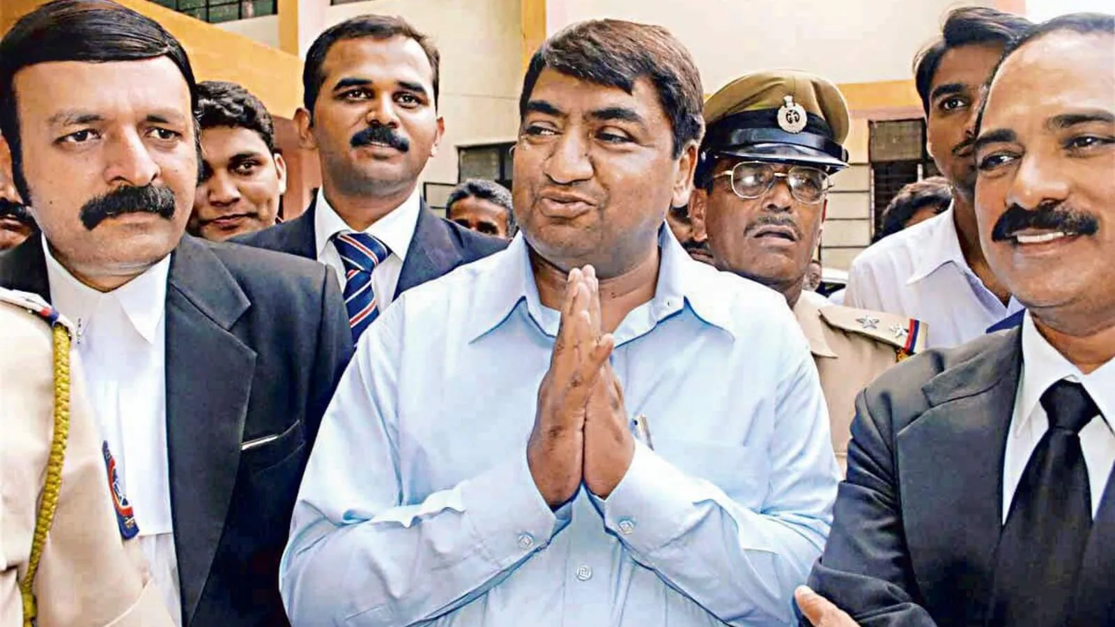 Abdul Karim Telgi in court during India’s stamp paper scam trial