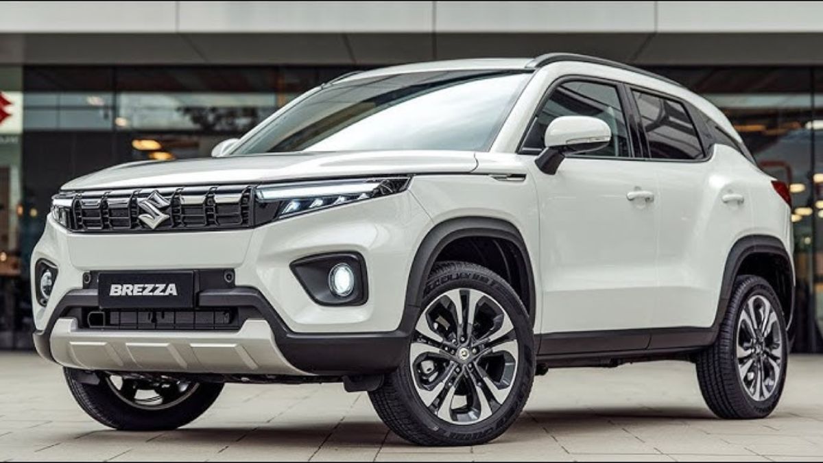 Maruti Suzuki Brezza 2025 compact SUV with bold design, LED headlamps, and alloy wheels
