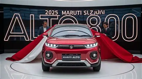 2025 Maruti Suzuki Alto in vibrant red parked on city road with updated styling and compact design