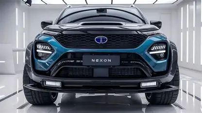 Tata Nexon 2025 side view showing bold styling, new alloy wheels, and floating roof design