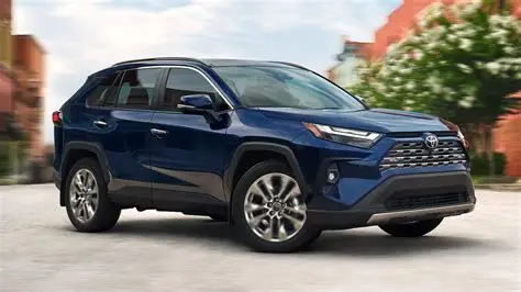 2025 Toyota RAV4 with sleek design and hybrid badge in front view