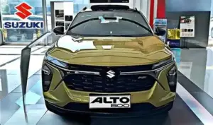 2025 Maruti Suzuki Alto in bright red with sleek LED headlamps and sporty compact profile