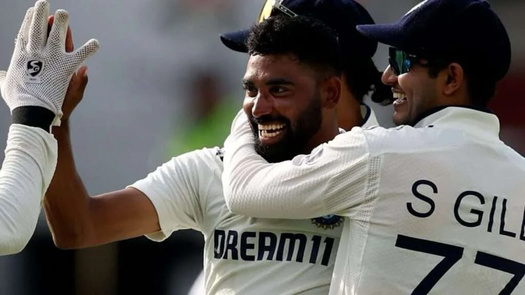Mohammed Siraj celebrates wicket calmly at The Oval.