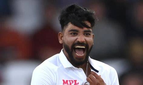 Siraj celebrates wicket at The Oval.