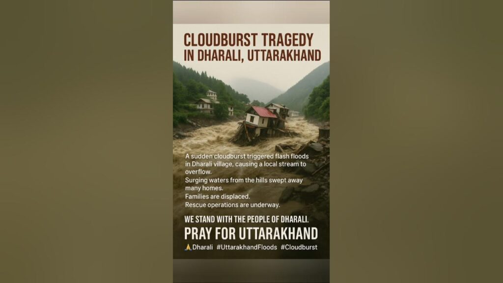 Flash floods leave Dharali in shock and silence.