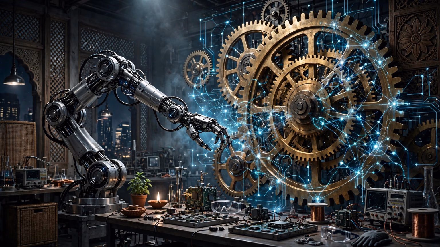 Empower India Bets on AI and Robotics With Asset-Light Partnership Model, Eyes $43.5 Billion Market by 2030 A collaborative robot arm working alongside engineers on a modern Indian factory floor