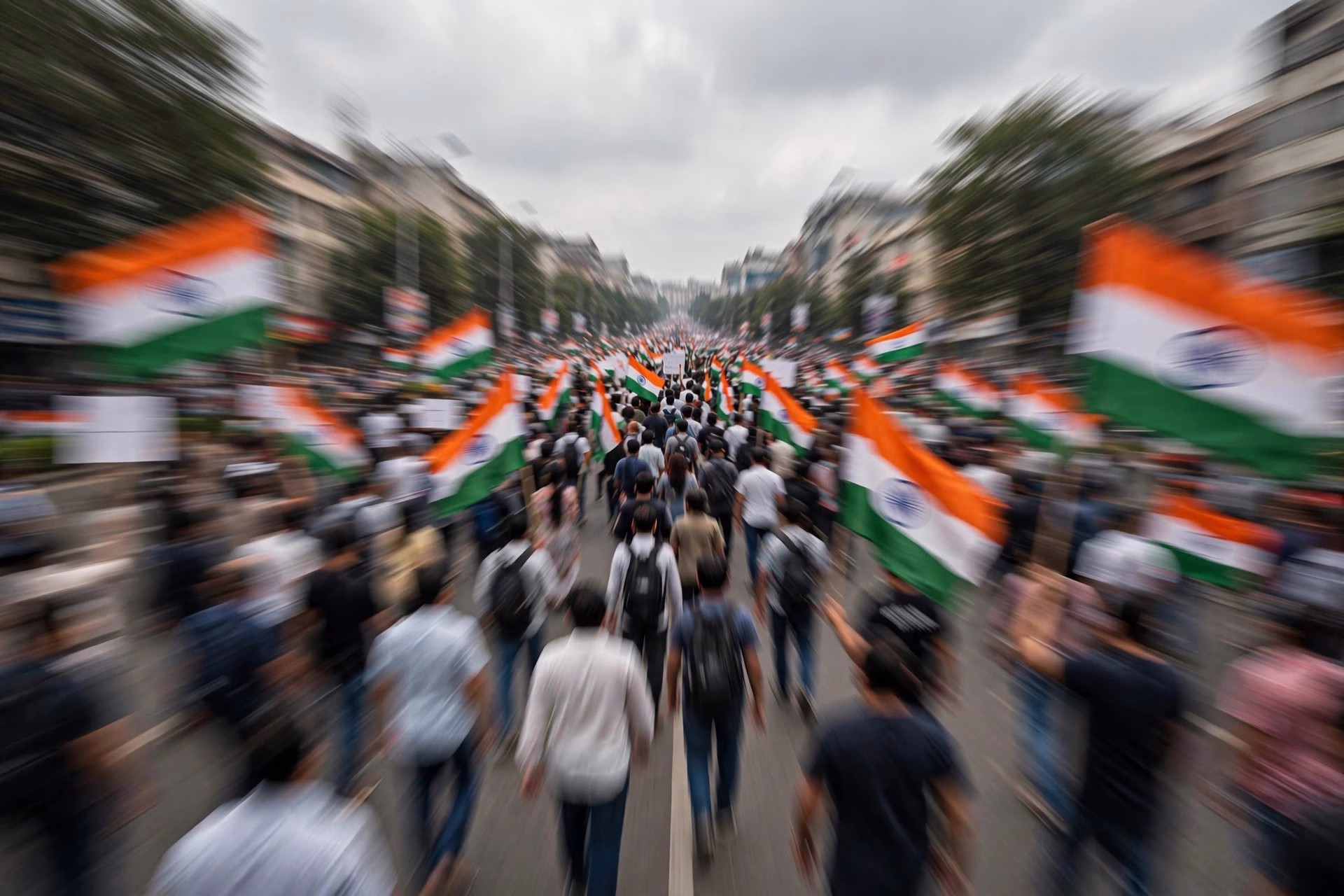 Police barricades at a protest site in Delhi during the SIR agitation