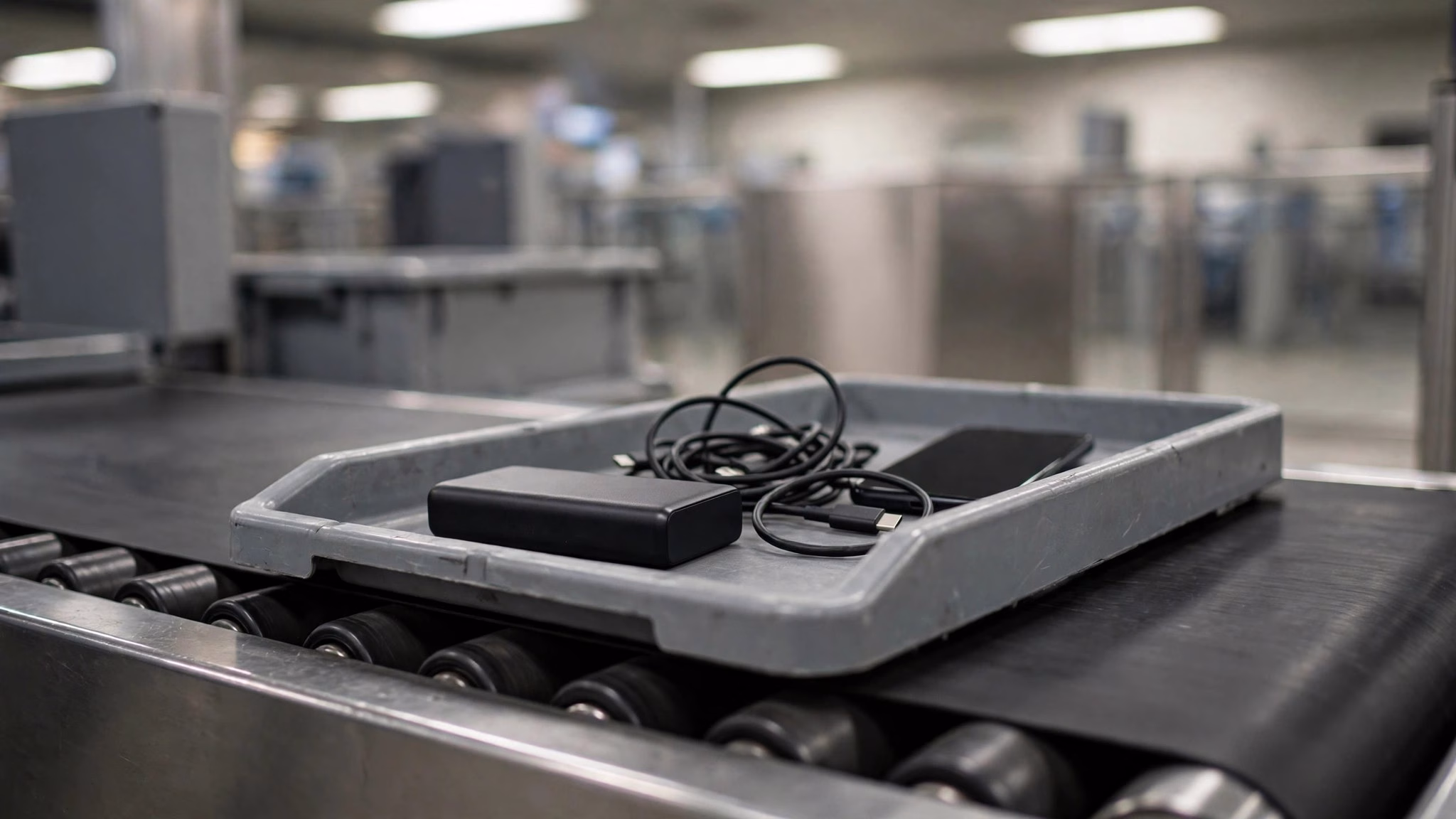 Aircraft cabin overhead bin where the IndiGo power bank fire started on October 11