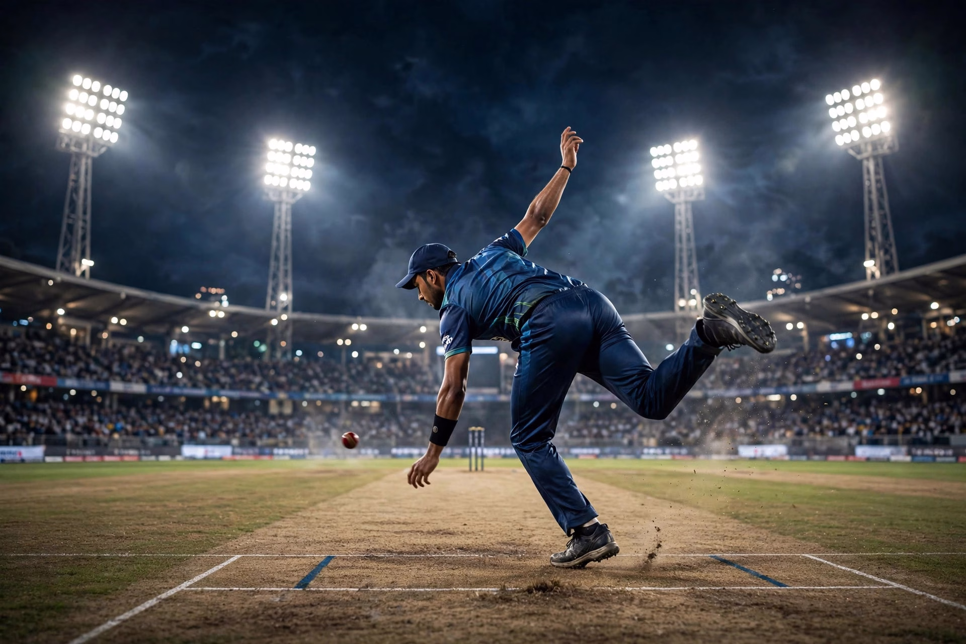 Rajiv Gandhi International Stadium in Hyderabad lit up ahead of the 4th T20I